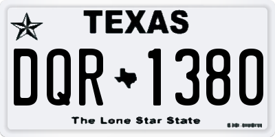 TX license plate DQR1380