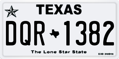 TX license plate DQR1382