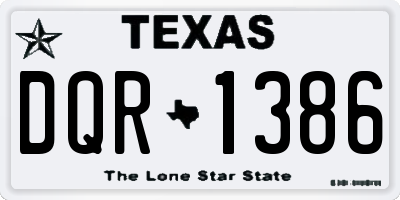TX license plate DQR1386