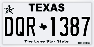 TX license plate DQR1387