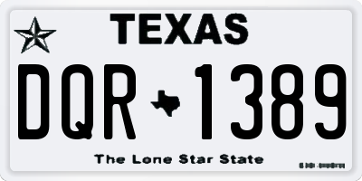 TX license plate DQR1389