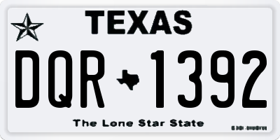 TX license plate DQR1392