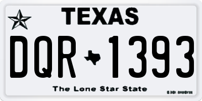 TX license plate DQR1393