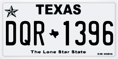 TX license plate DQR1396