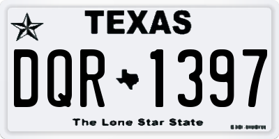 TX license plate DQR1397