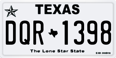 TX license plate DQR1398