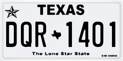 TX license plate DQR1401