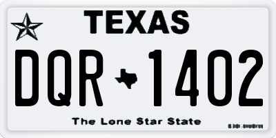 TX license plate DQR1402
