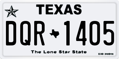 TX license plate DQR1405