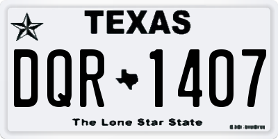 TX license plate DQR1407
