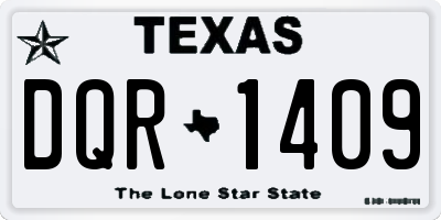 TX license plate DQR1409