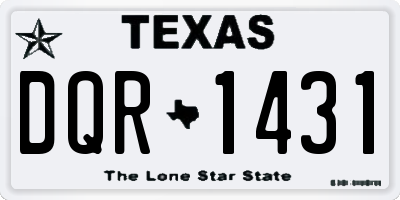 TX license plate DQR1431
