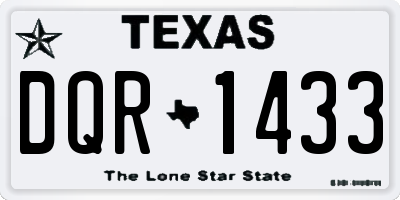 TX license plate DQR1433