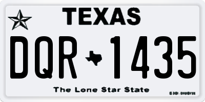 TX license plate DQR1435