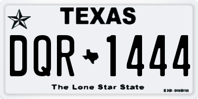 TX license plate DQR1444