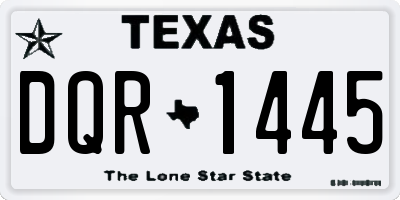 TX license plate DQR1445