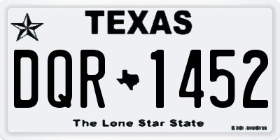 TX license plate DQR1452