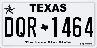 TX license plate DQR1464