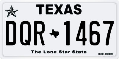 TX license plate DQR1467