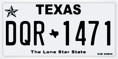 TX license plate DQR1471