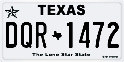 TX license plate DQR1472