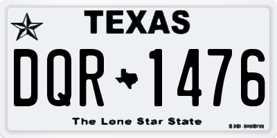 TX license plate DQR1476