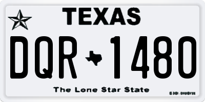 TX license plate DQR1480