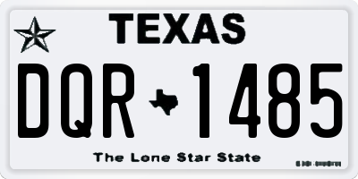 TX license plate DQR1485