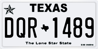 TX license plate DQR1489