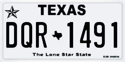 TX license plate DQR1491
