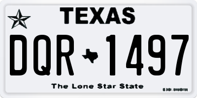 TX license plate DQR1497