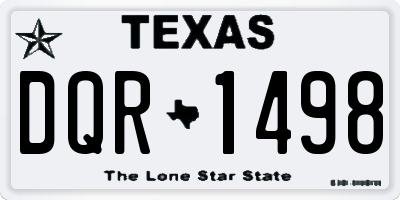 TX license plate DQR1498