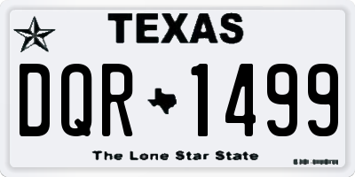TX license plate DQR1499