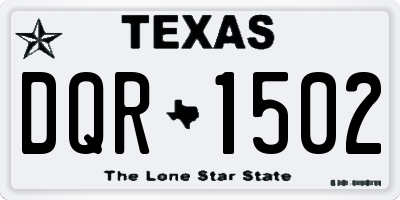TX license plate DQR1502