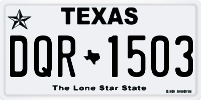 TX license plate DQR1503