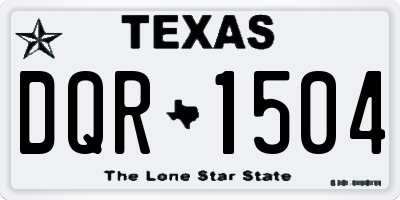 TX license plate DQR1504