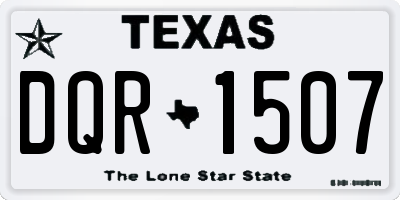 TX license plate DQR1507