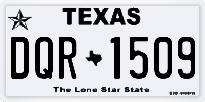 TX license plate DQR1509