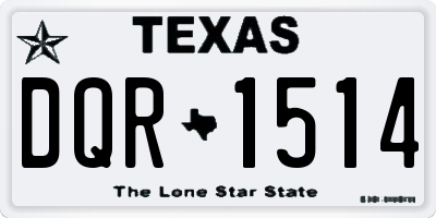 TX license plate DQR1514