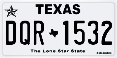 TX license plate DQR1532