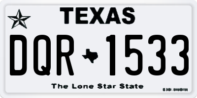 TX license plate DQR1533