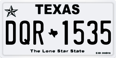 TX license plate DQR1535