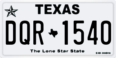 TX license plate DQR1540