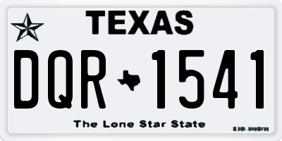 TX license plate DQR1541