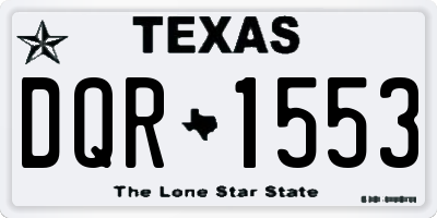 TX license plate DQR1553