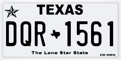TX license plate DQR1561