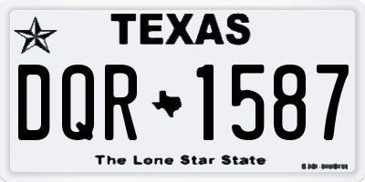 TX license plate DQR1587
