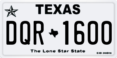 TX license plate DQR1600