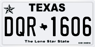 TX license plate DQR1606