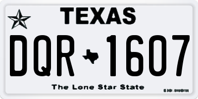 TX license plate DQR1607